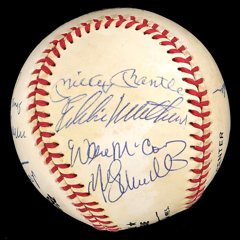 500 Home Run Club Multi-Signed Baseball with (11) Signatures Including Mickey Mantle & Ted Williams