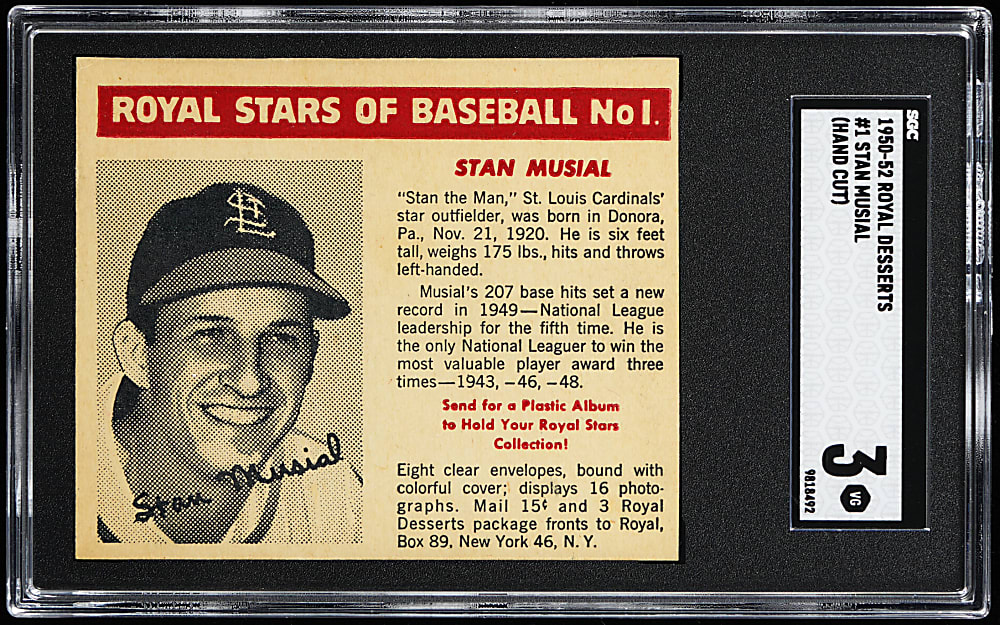 1950-1952 Royal Desserts #1 Stan Musial SGC VG 3