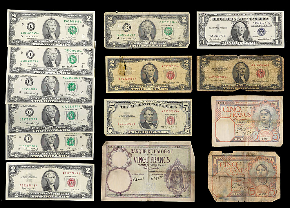 20th Century U.S./Foreign Coins and Paper Currency Collection (150+) with Silver Casino Chips (6) & Silver Half Dollars (29)
