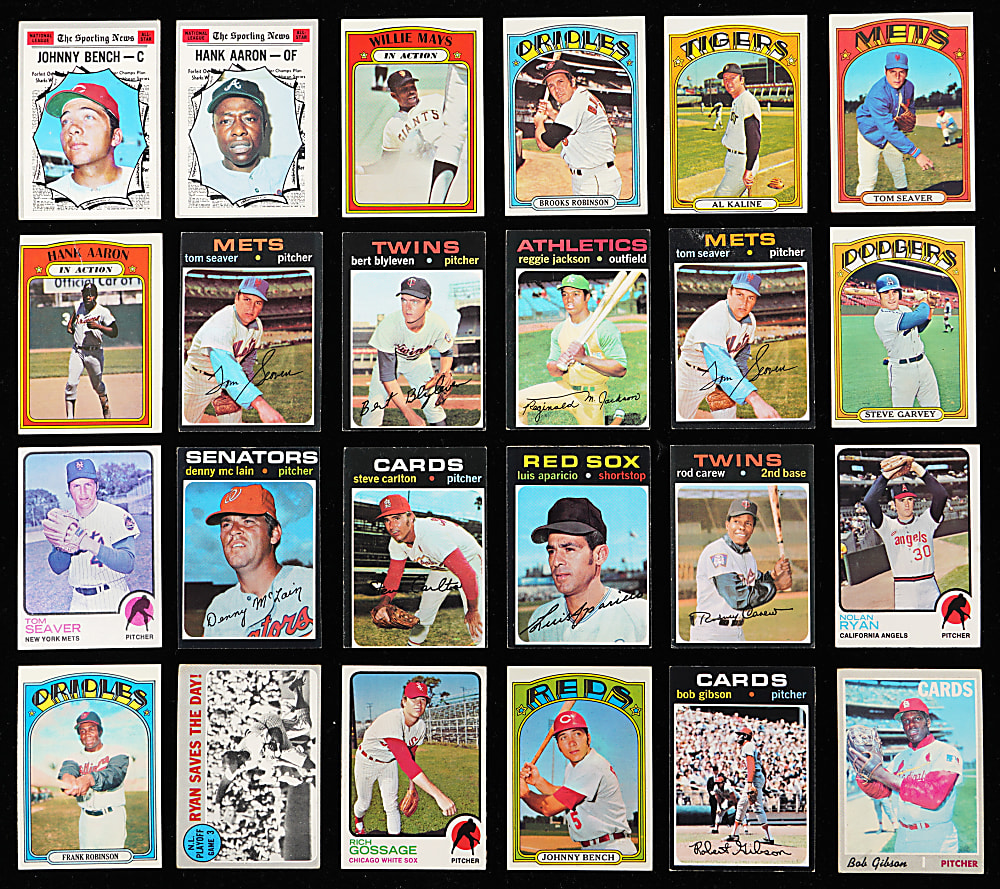 1970-1974 Topps Shoebox Collection (1,300+) with 1971 & 1972 Partial Sets Including (130+) Hall of Famers & (175+) High Numbers