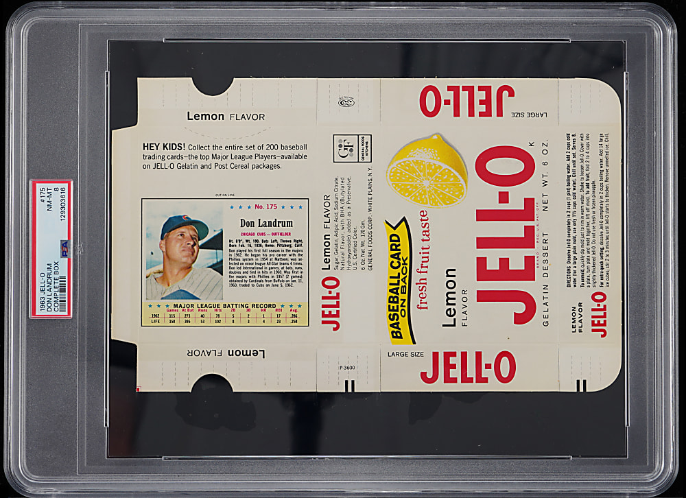 1963 Jell-O Complete Box #175 Don Landrum Shortprint PSA NM-MT 8 - Highest Graded!