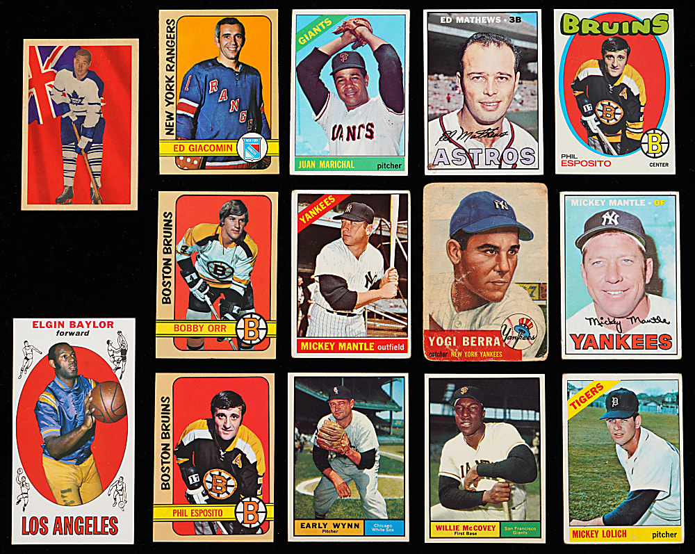 1953-1972 Multi-Sport Superstar Collection (14) with (2) Mickey Mantle & Bobby Orr