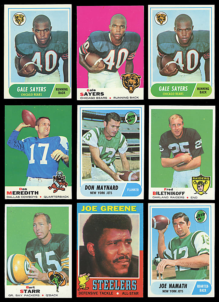 1957-1973 Topps Football Superstar Collection (43) with (8) Starr, (3) Namath, J. Brown & Unitas