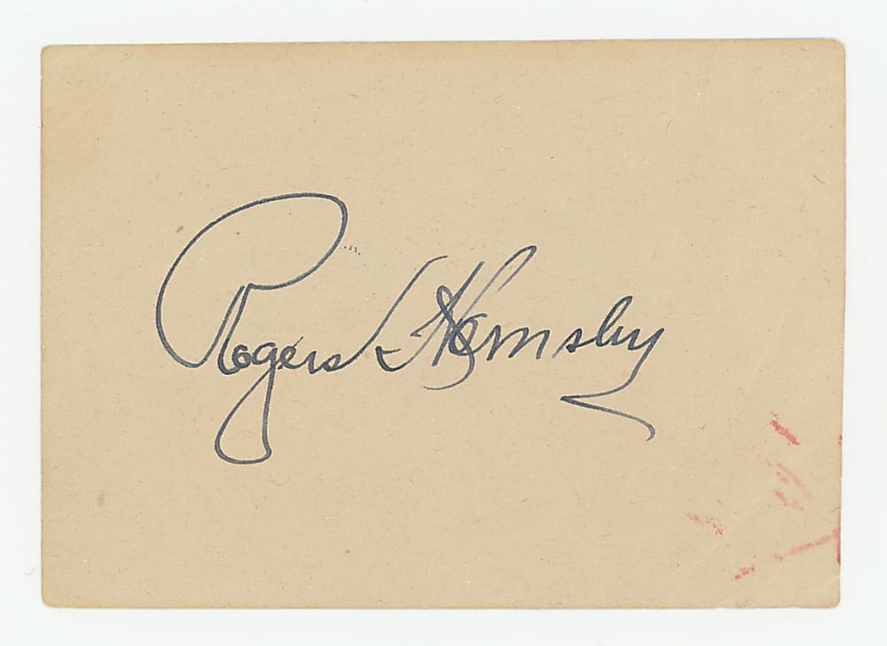 Rogers Hornsby Cut Signature