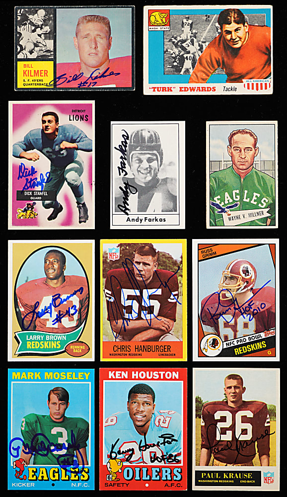 "80 Greatest Redskins" Near Set (77/80) with (62) Signed including Various Hall of Fame & Many Key Rookies