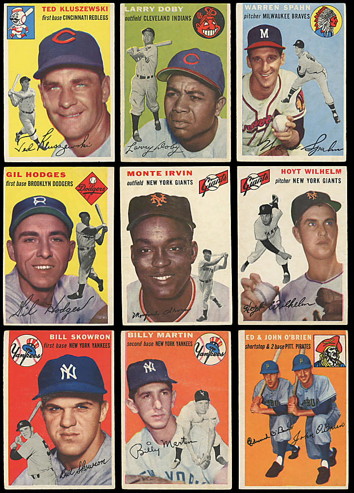 1954 Topps Near Set (245/250) with Both Ted Williams