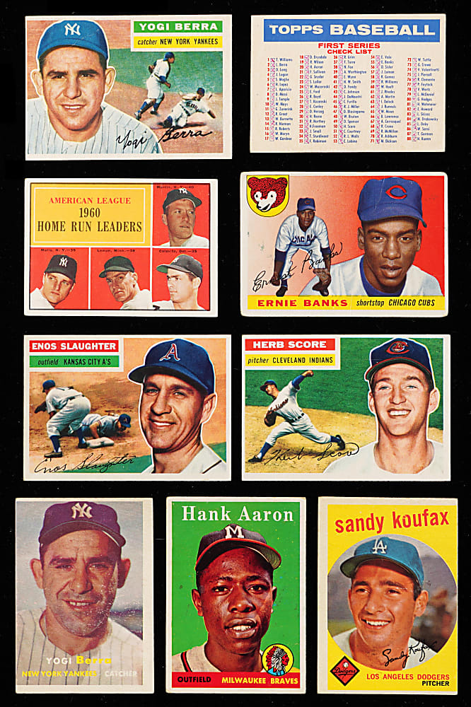 1954-1962 Topps Shoebox Collection (233) with (24) Hall of Famers Including Aaron, Banks & Koufax