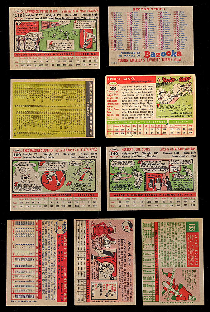 1954-1962 Topps Shoebox Collection (233) with (24) Hall of Famers Including Aaron, Banks & Koufax