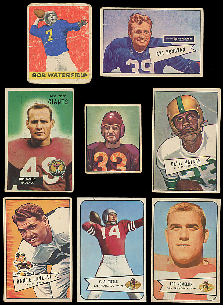 1948-1961 Football Shoebox Collection (151) with (35) Hall of Famers Plus 1951 Bowman Starter Set
