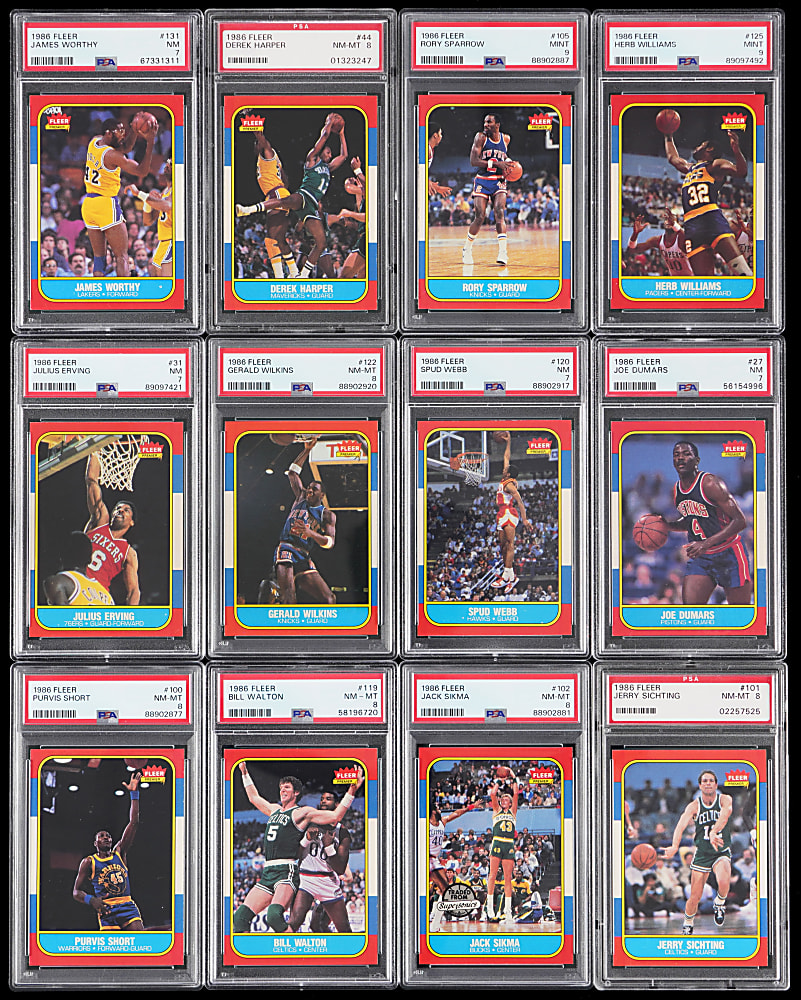 1986-1987 Fleer Basketball PSA Graded Near Complete Set (131/132) - All PSA NM 7 or Better