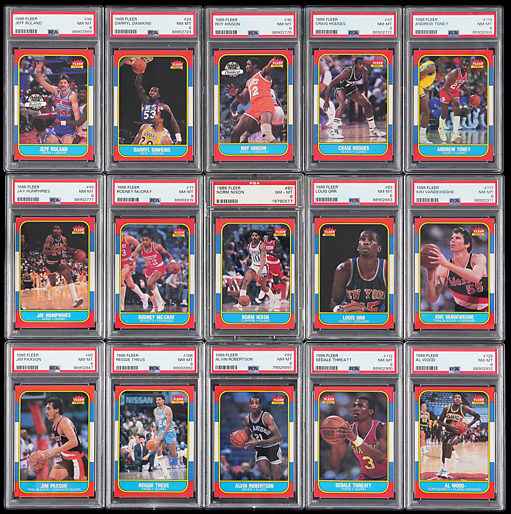 1986-1987 Fleer Basketball PSA Graded Near Complete Set (131/132) - All PSA NM 7 or Better