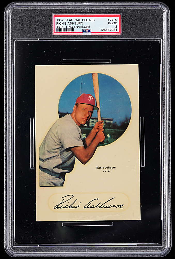 1952 Star-Cal Decals #77-A Richie Ashburn Type I PSA GOOD 2