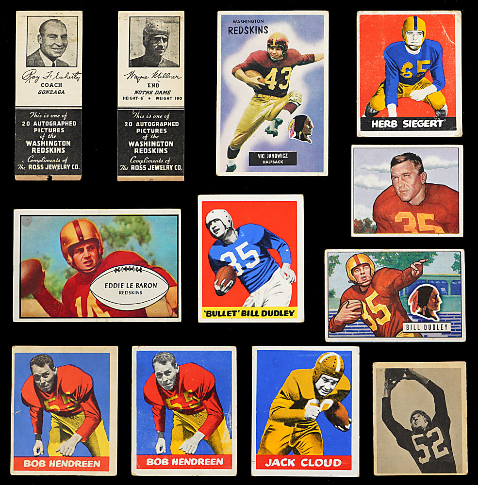 1935-1955 Washington/Boston Redskins Collection (105) with Hall of Famers, (18) Signed & (7) Sammy Baugh Including (2) Rookies