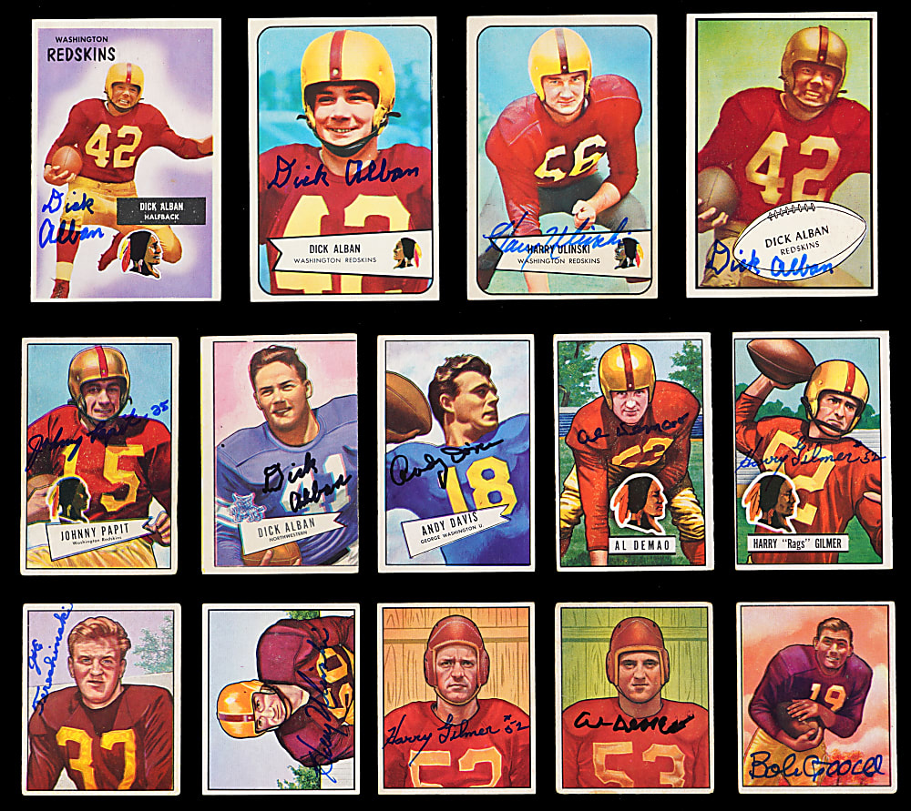 1935-1955 Washington/Boston Redskins Collection (105) with Hall of Famers, (18) Signed & (7) Sammy Baugh Including (2) Rookies