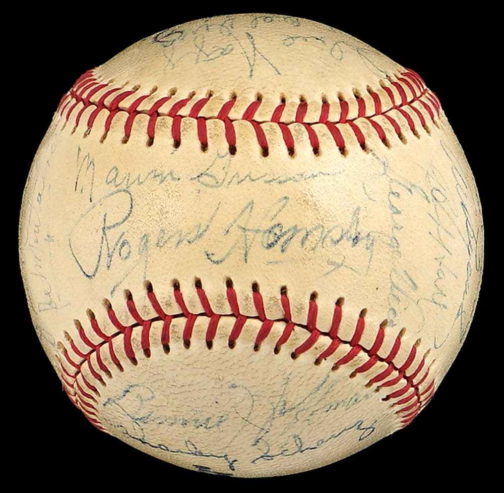 1951 Pacific Coast League Champion Seattle Rainiers Team-Signed Official League Baseball with Rogers Hornsby - Full JSA LOA