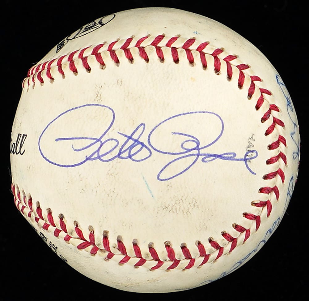 Pete Rose and Bart Giamatti Dual-Signed Baseball - Full PSA/DNA LOA