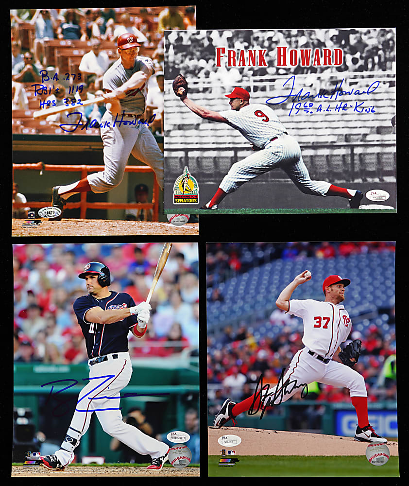 Washington Nationals/Senators Collection (39) with Bryce Harper Rookies, (2) Signed Trea Turner Rookies & Signed 8x10 Photographs