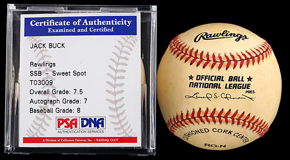 Jack Buck & Jack Brickhouse Single-Signed Baseball Pair - Both Certed