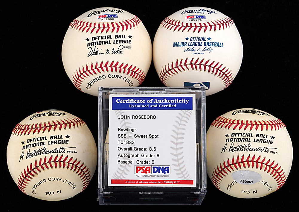 Tougher Brooklyn/Los Angeles Dodgers Single-Signed Baseball Collection (5) - All Certed with Koufax, Drysdale, Roseboro, Amoros & Shuba
