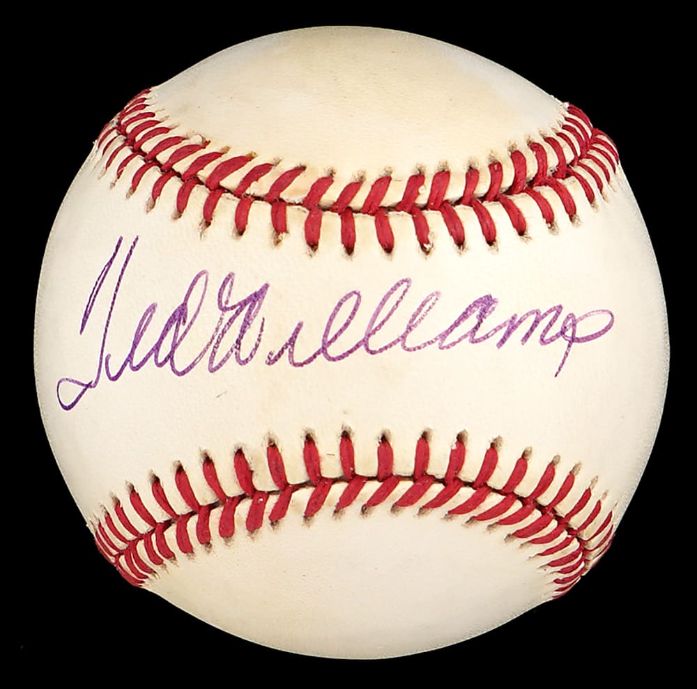 Ted Williams Single-Signed OAL/Brown Baseball - Full PSA/DNA LOA MINT 9 Autograph Grade