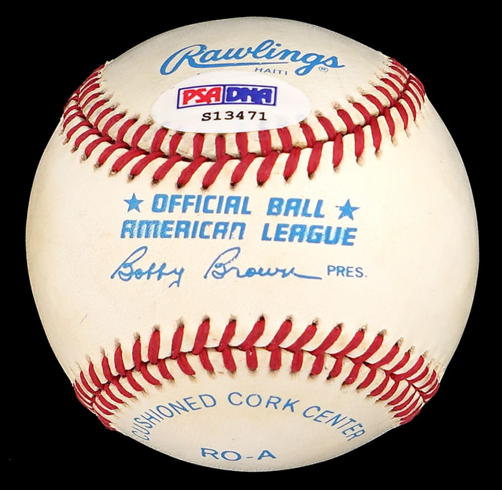 Ted Williams Single-Signed OAL/Brown Baseball - Full PSA/DNA LOA MINT 9 Autograph Grade