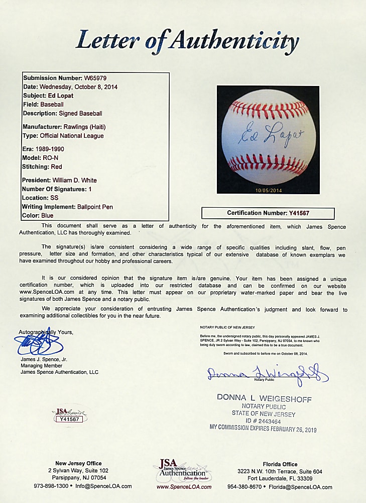 New York Yankees Signed Baseball Group (6) with 1975 Partial Team, Allie Reynolds, Billy Martin - All Certed