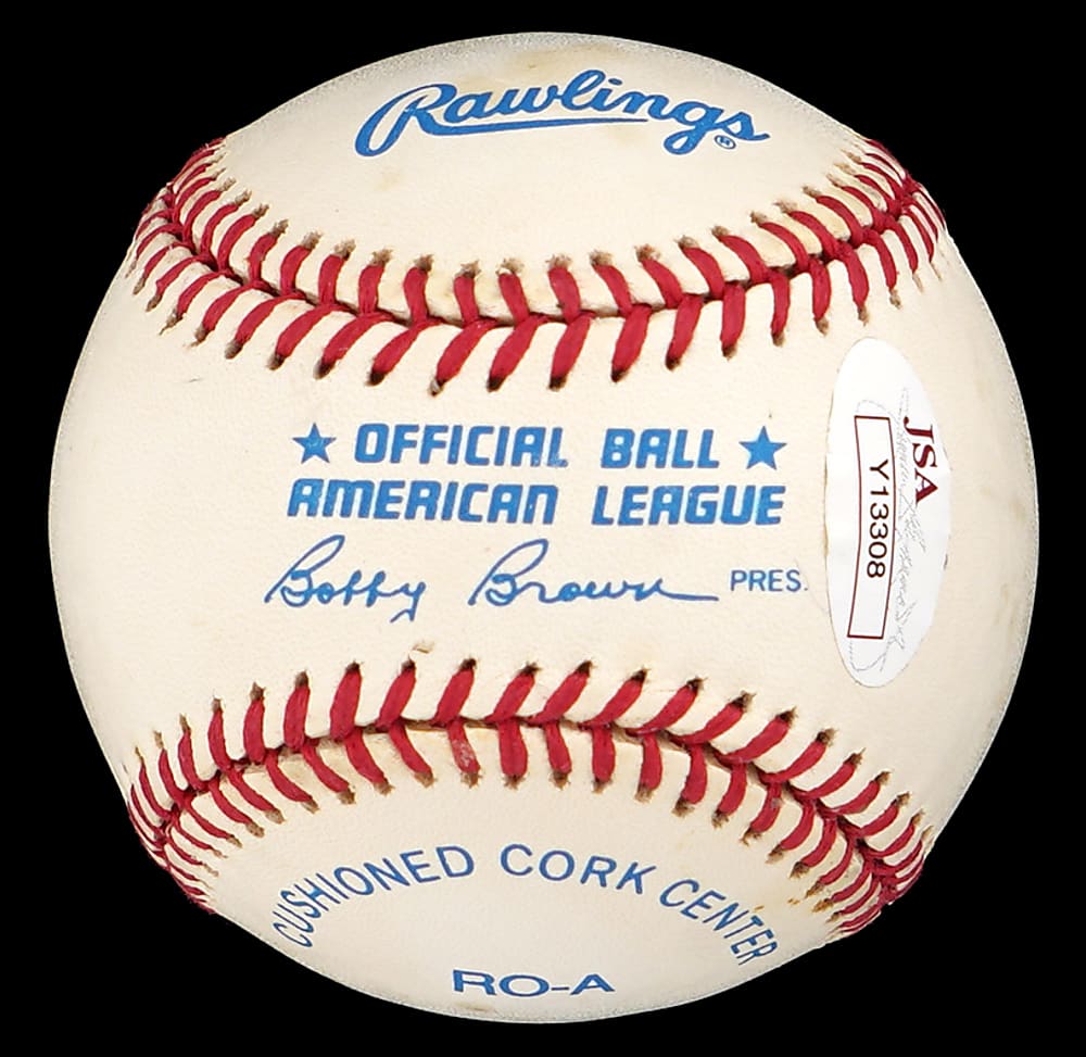 Mickey Mantle Single-Signed OAL/Brown Baseball - Full JSA LOA