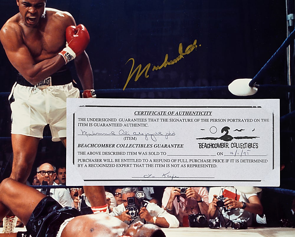 Muhammad Ali Boldly Signed 16x20 Second Liston Fight Photograph