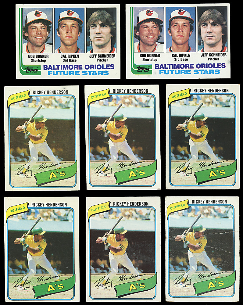 1980-1990 Hall of Famer & Star Collection (1,200+) with Many Rookies Including (6) 1980 Topps #482 Rickey Henderson