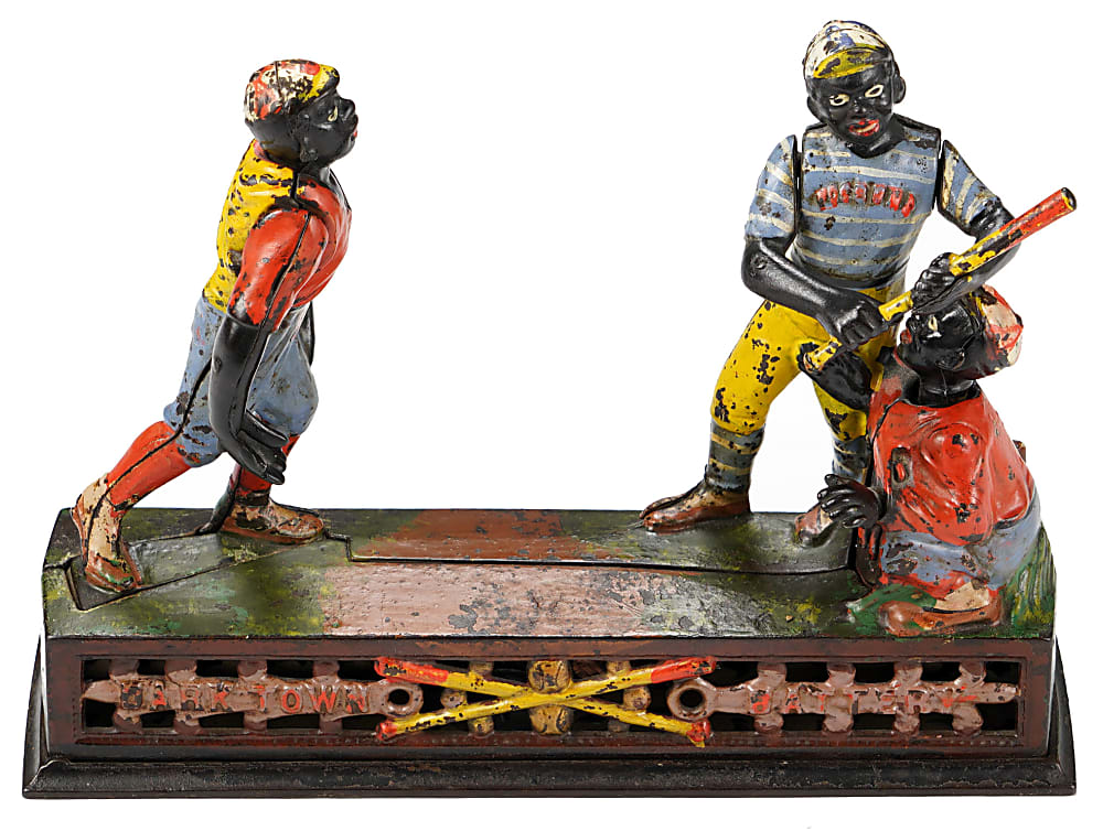 1880s J. & E. Stevens Dark Town Battery Functioning Cast-Iron Mechanical Bank