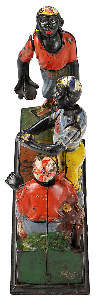 1880s J. & E. Stevens Dark Town Battery Functioning Cast-Iron Mechanical Bank