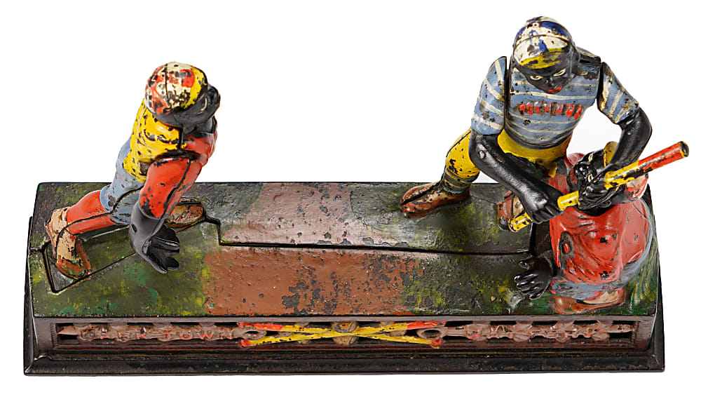 1880s J. & E. Stevens Dark Town Battery Functioning Cast-Iron Mechanical Bank