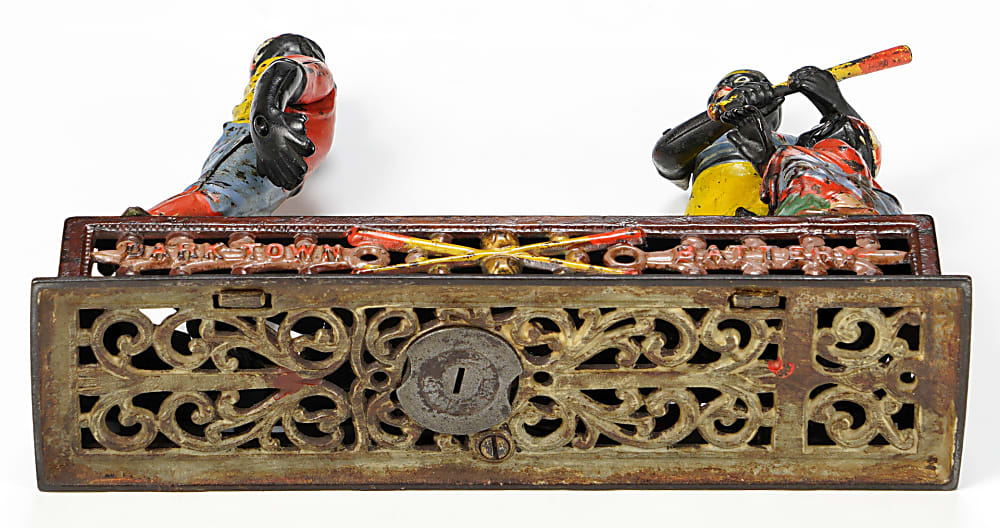 1880s J. & E. Stevens Dark Town Battery Functioning Cast-Iron Mechanical Bank