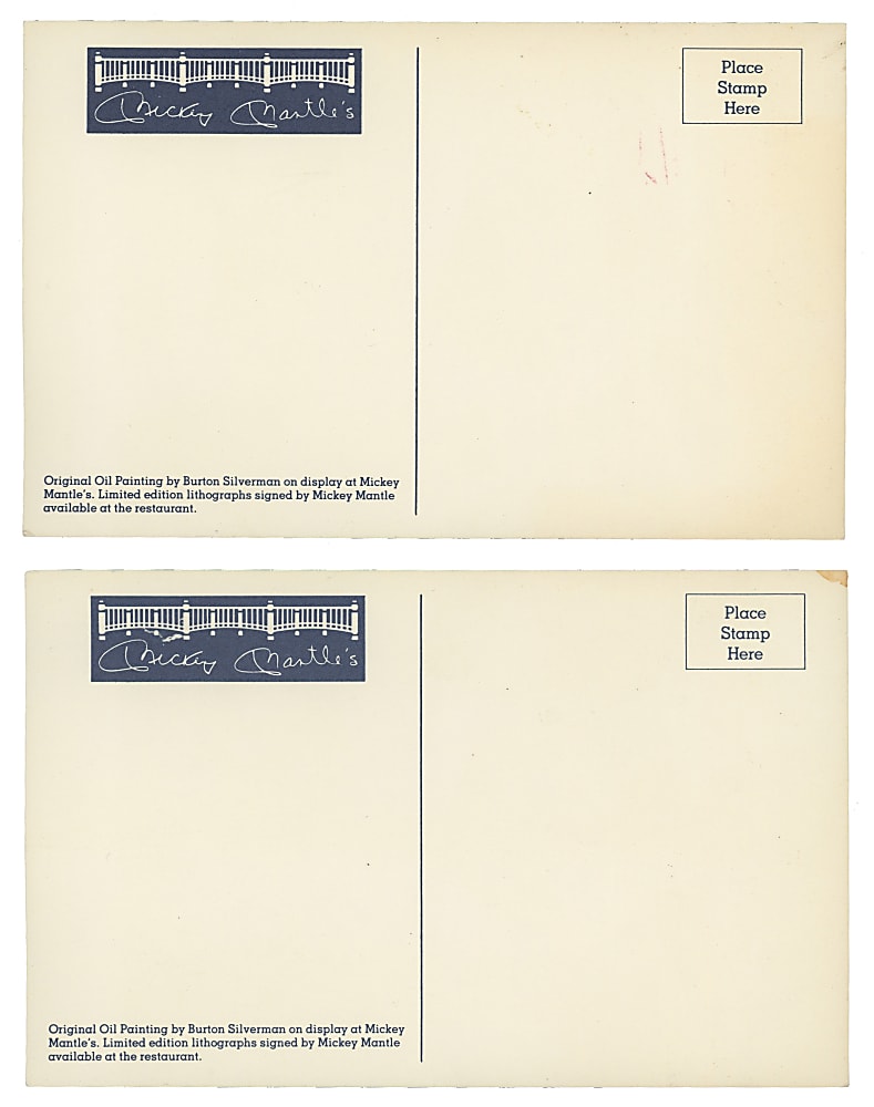 1930s-1980s Postcard Collection (4) with Mickey Mantle & Ted Williams