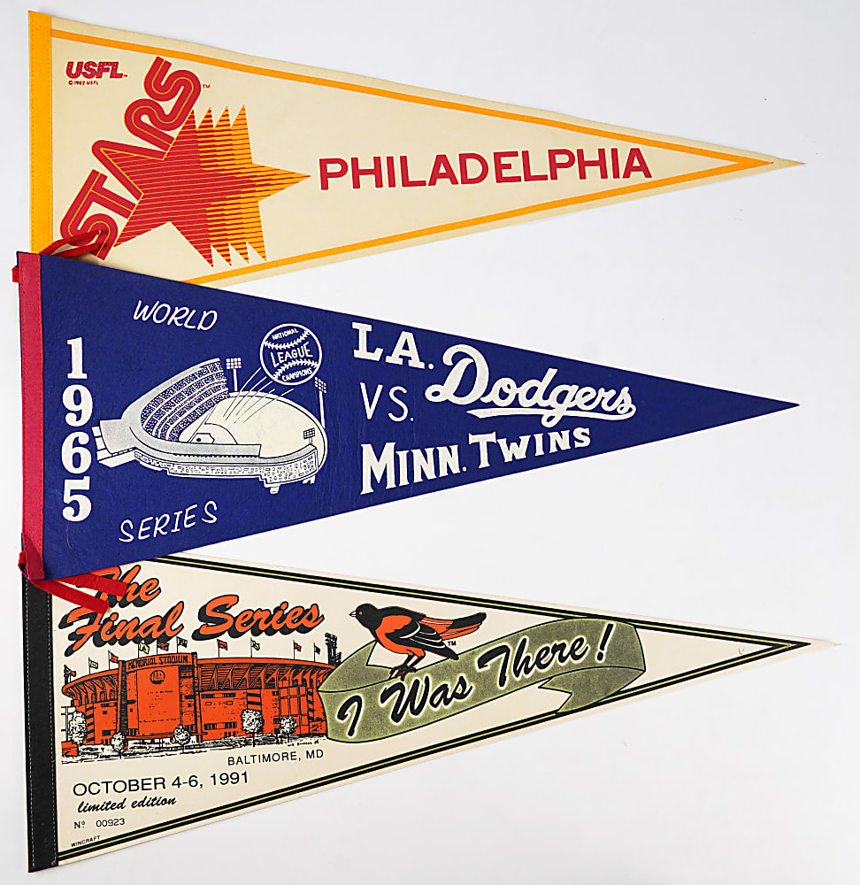 Multi-Sport Pennant Hoard (100+) with (8) USFL & (11) WFL Examples