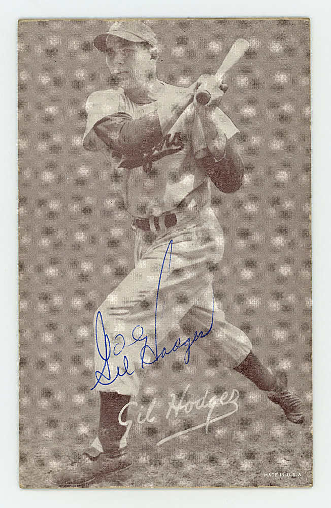 1947-1966 Exhibits Signed Gil Hodges "B" on Cap