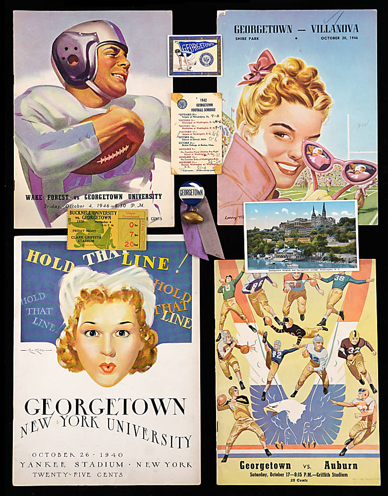 1900s-1950s Georgetown Collection (25) with Football Programs, T51 Murad