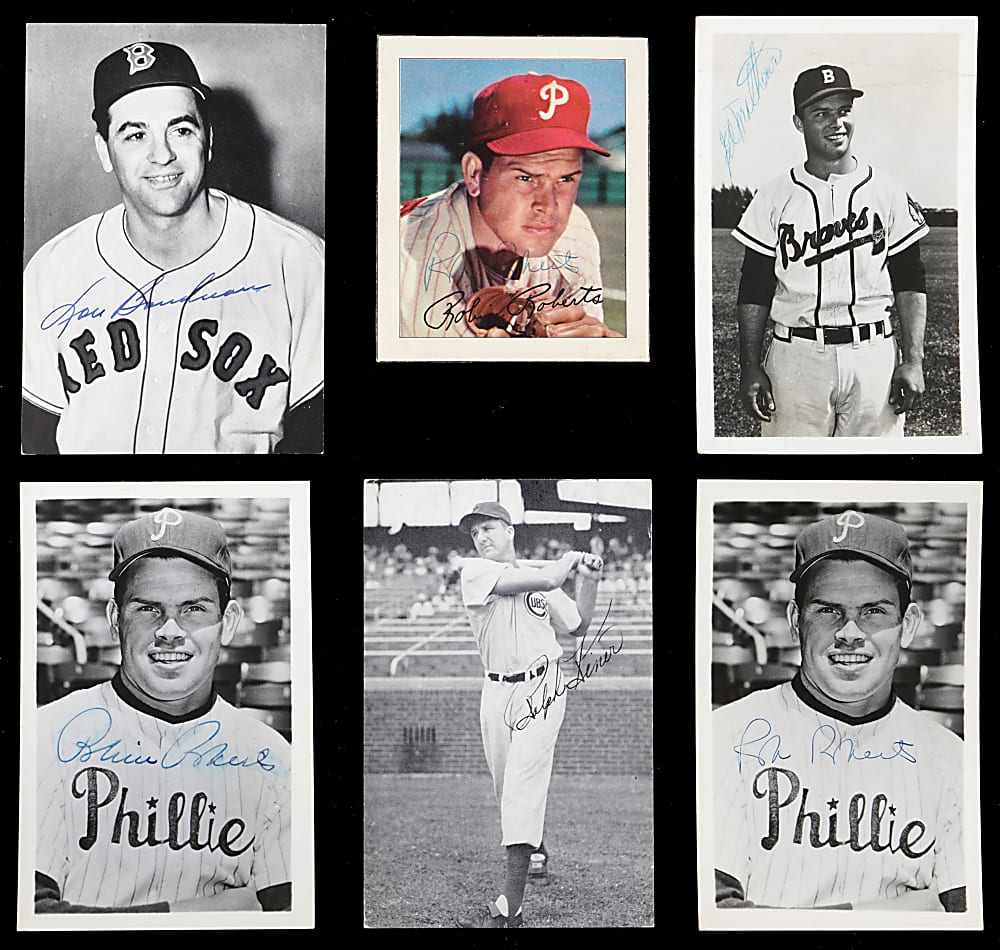 1940s-1960s Signed Postcards/Flats (15) with (7) Hall of Famers