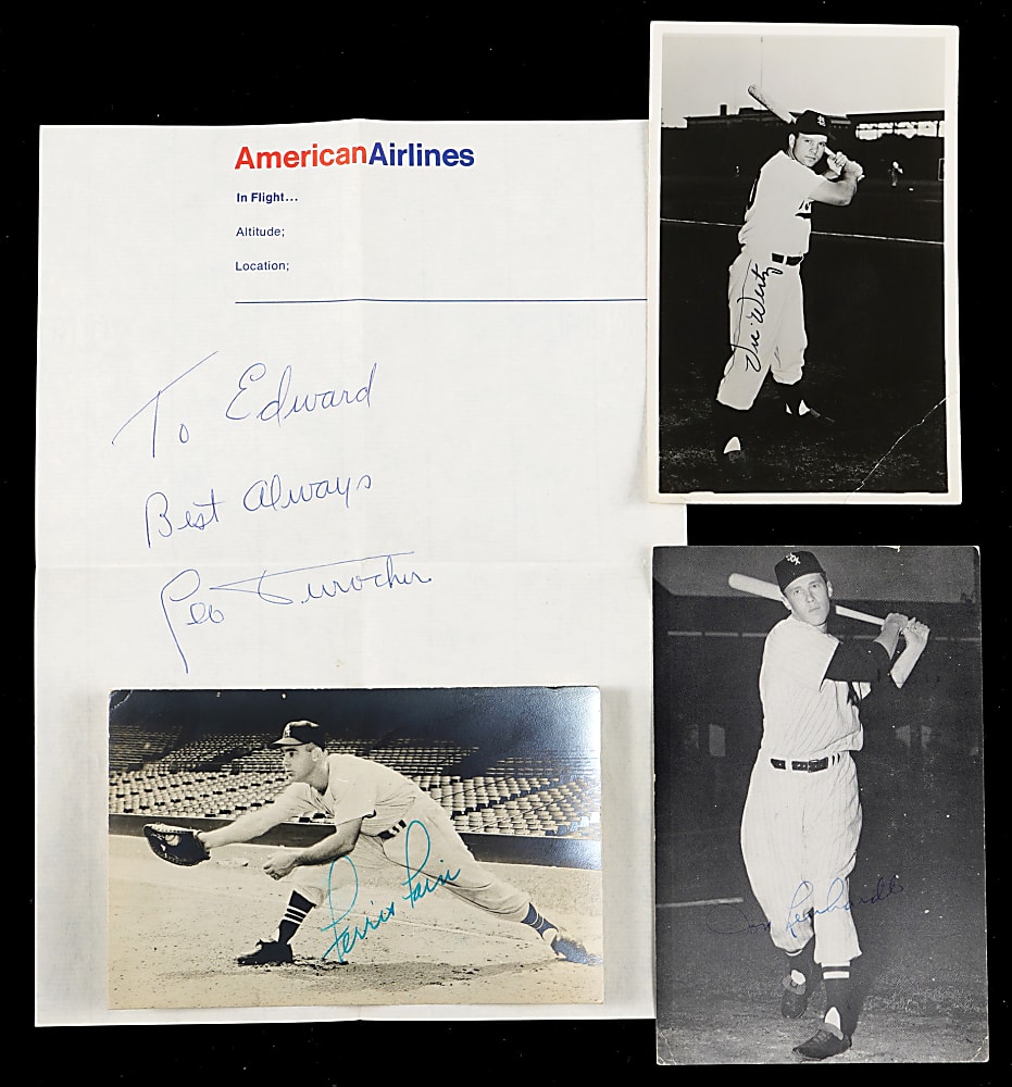 1940s-1960s Signed Postcards/Flats (15) with (7) Hall of Famers