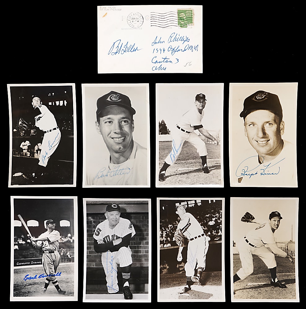 Circa 1950s Cleveland Indians Photo Postcards (95) with Many Signed & Various Hall of Famers