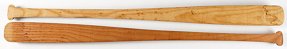 (2) Multi-Signed 1980s National League Umpires Half Bats with Many Deceased -(37) Total Signatures