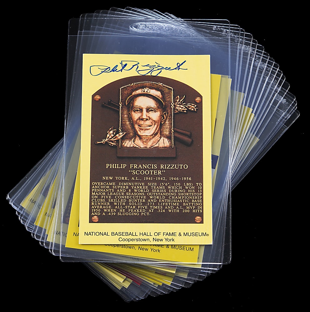 Phil Rizzuto Signed Hall of Fame Plaques & Photos Collection (29) - All PSA Individually Certified
