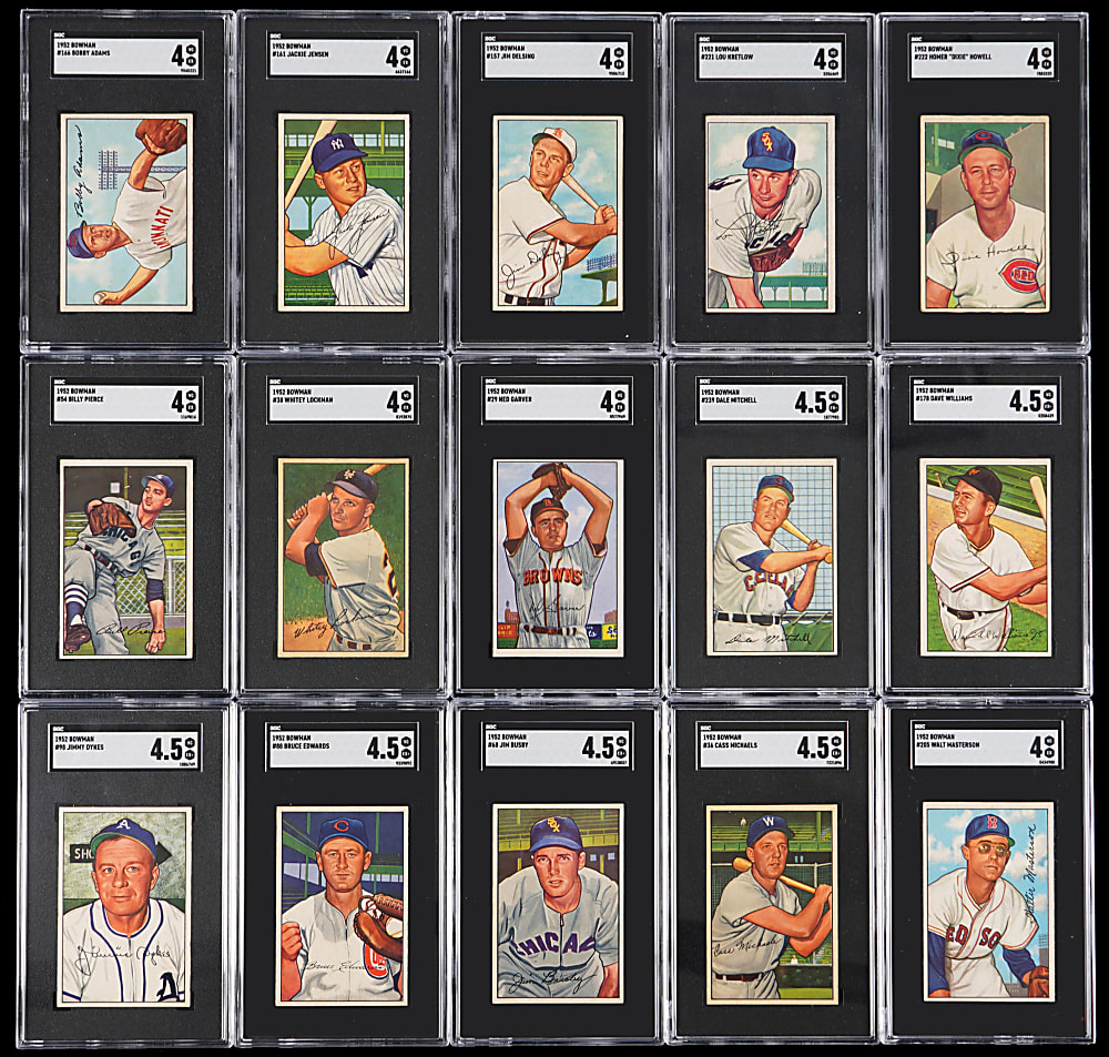 1952 Bowman SGC Graded Starter Set (25) with (7) High Numbers