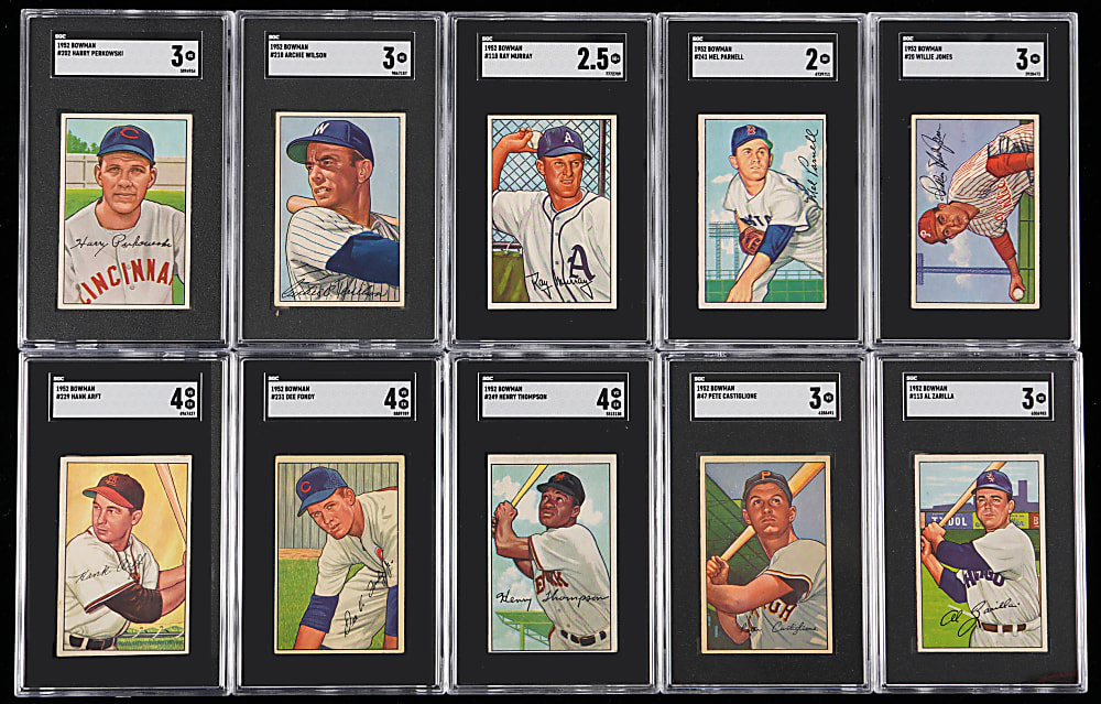 1952 Bowman SGC Graded Starter Set (25) with (7) High Numbers
