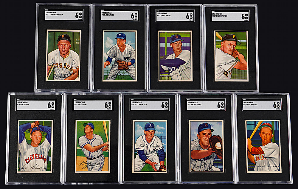 1952 Bowman SGC EX/NM 6 Graded Starter Set (39) with (4) High Numbers