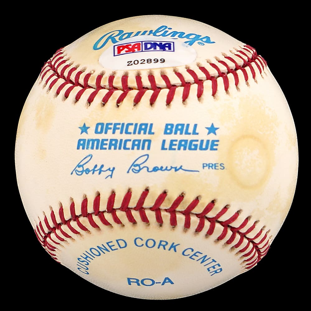 Ted Williams Single-Signed OAL/Brown Baseball with Full PSA LOA