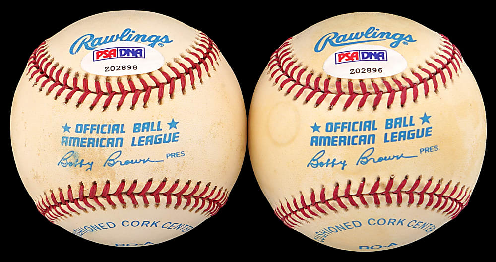 Ted Williams Single-Signed Baseball Pair - Each with Individual PSA/DNA Full LOA