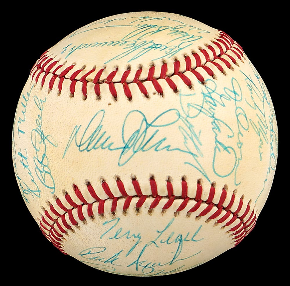 1987 New York Mets Team-Signed ONL/Giamatti Baseball with (31) Signatures Including Strawberry, Gooden, Dykstra, Hernandez Plus Full PSA LOA