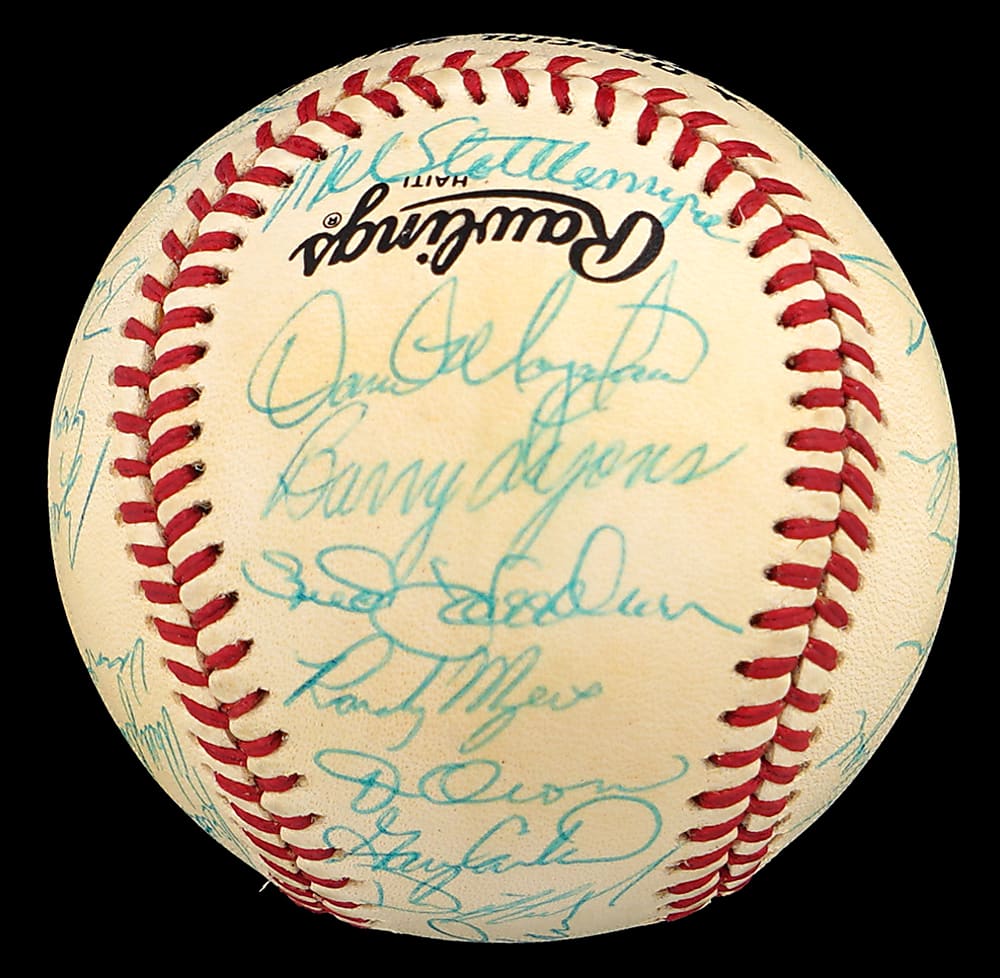 1987 New York Mets Team-Signed ONL/Giamatti Baseball with (31) Signatures Including Strawberry, Gooden, Dykstra, Hernandez Plus Full PSA LOA