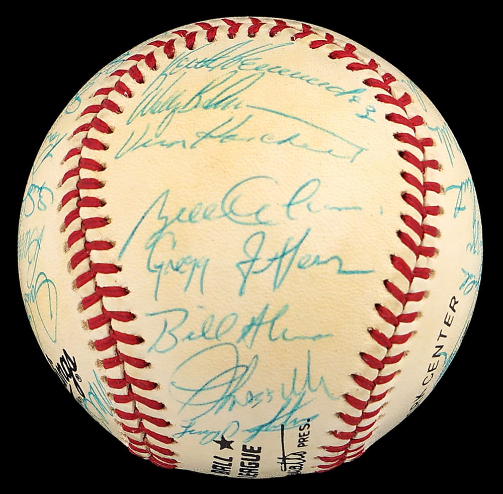 1987 New York Mets Team-Signed ONL/Giamatti Baseball with (31) Signatures Including Strawberry, Gooden, Dykstra, Hernandez Plus Full PSA LOA